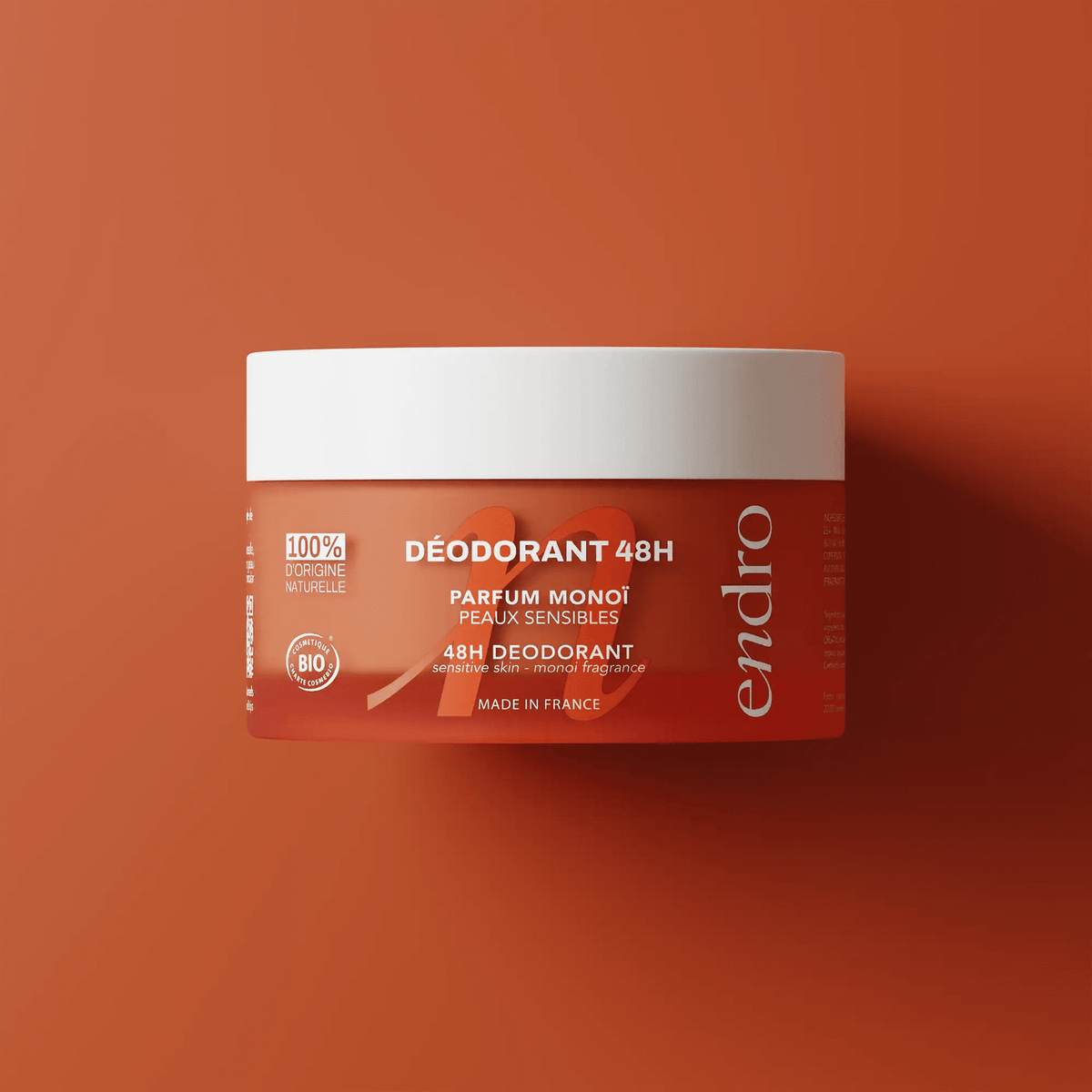 48H Sensitive Skin Natural Deodorant Balm - Exotic Monoï (Glass Jar)