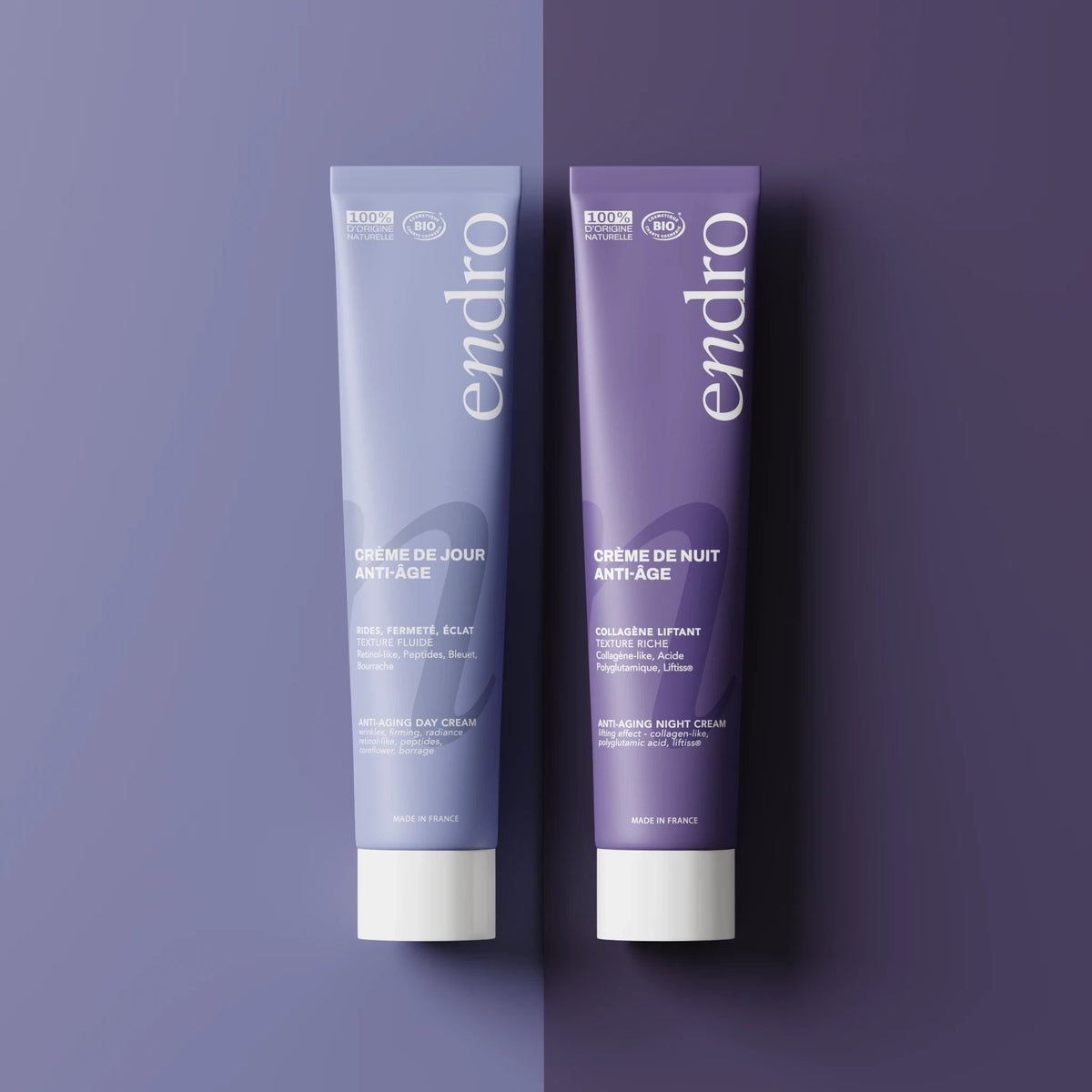 Day & Night Anti-Aging Face Creams Duo (Borage & Plant Collagen)