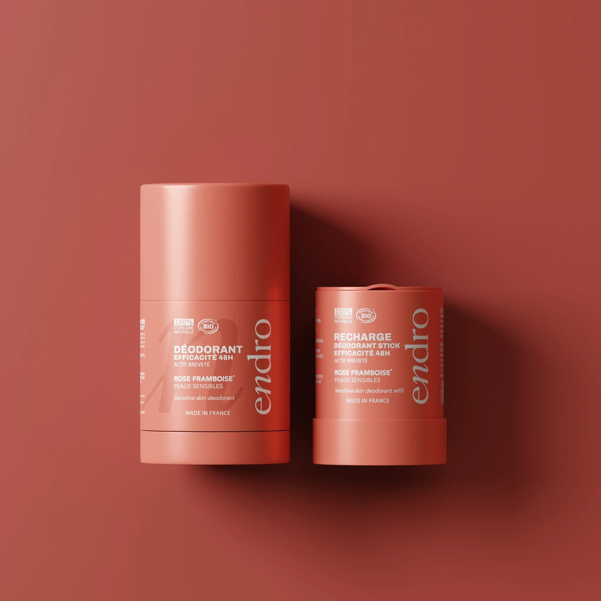48H Deodorant Stick & Eco-Refill Duo - Rose & Raspberry (6-Month Supply)
